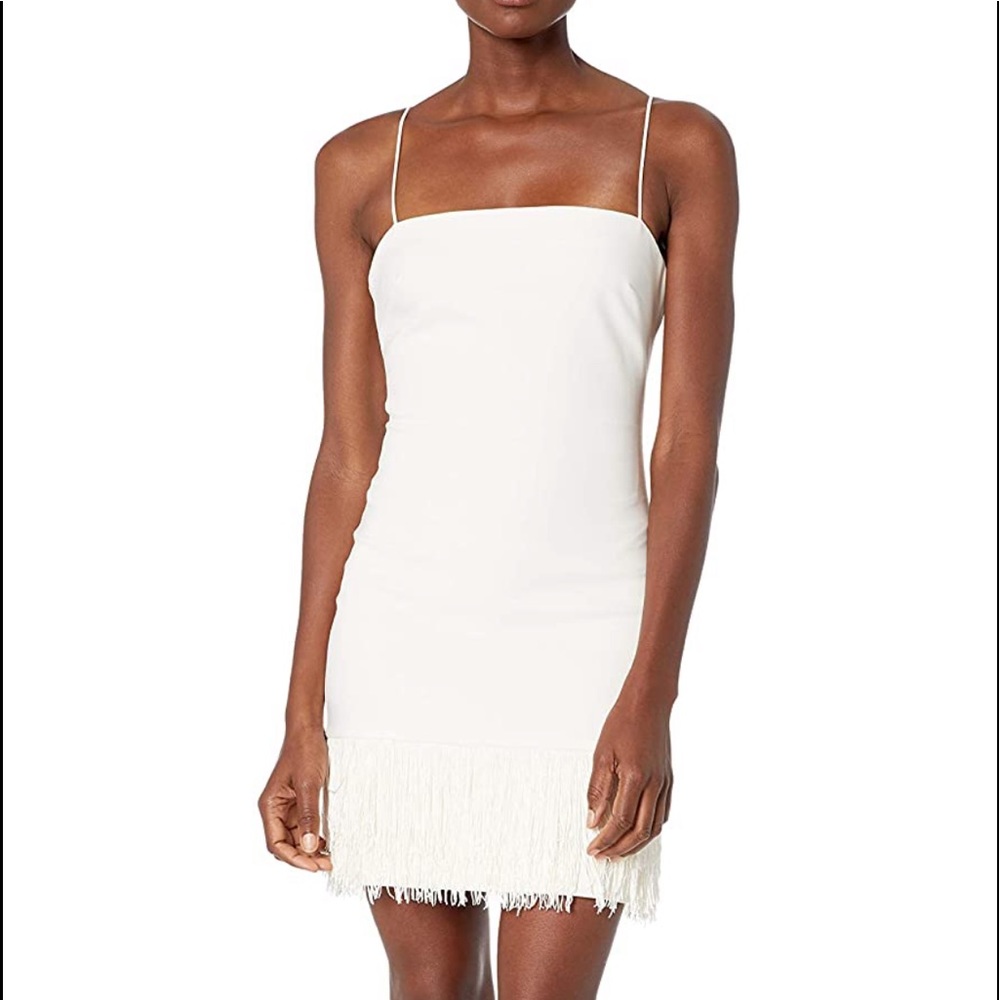 White Fringe Likely Dress